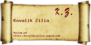 Kovalik Zilia névjegykártya